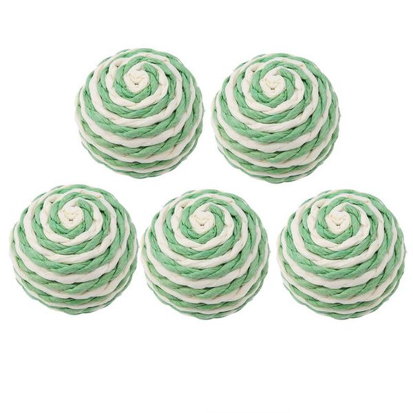 

cat toys 5 pcs pet kitten funny toy sisal balls non-toxic grinding-claw biting