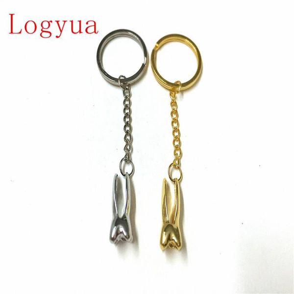 

keychains 10 x dental lab molar tool gold sliver dentist key rings car chain for seat leon ibiza gift, Silver