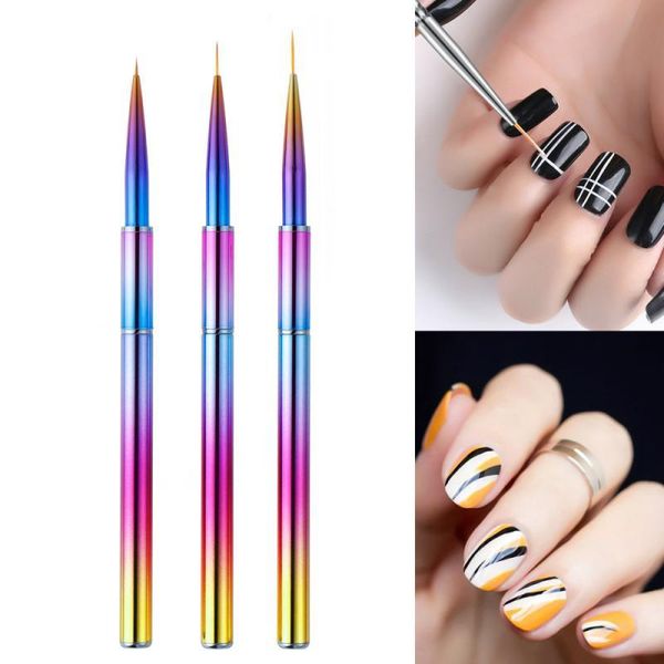 

nail art kits 3pcs pen light therapy crystal drawing brush set painting gel polish