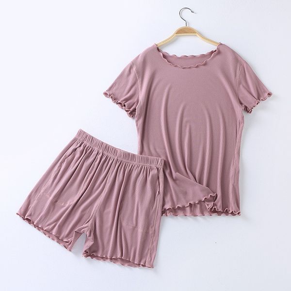 

women's sleepwear pajamas set short sleeve modal summer pyjamas female plus size homewear student's nightwear pijamas suit 67t4, Black;red