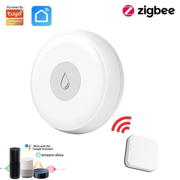 

smart home control zigbee3.0 tuya wireless water leakage automatic alarm sensor is compatible with alexa google used gateway
