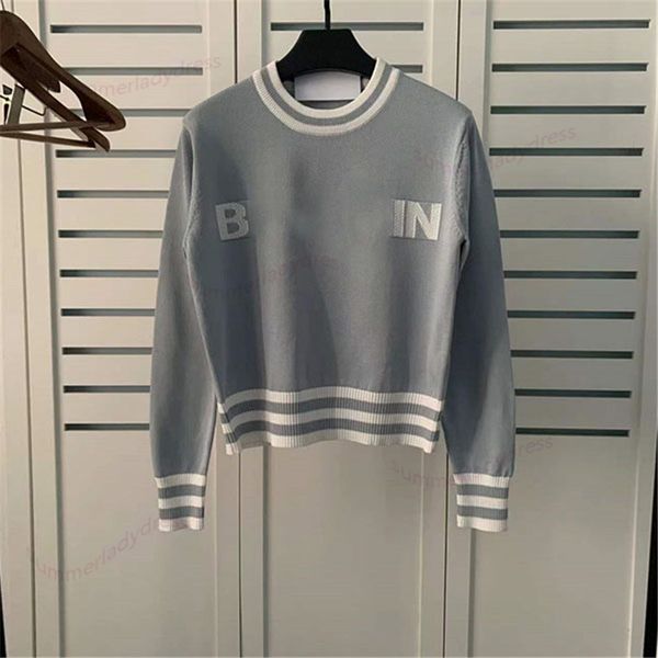 

loose short pullovers long sleeves t shirt letter printed knitted tees women casual autumn, White
