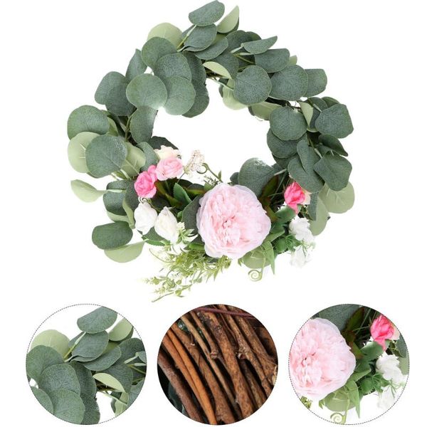 

1pc artificial plant wreath spring hanging lifelike wedding garland decor decorative flowers & wreaths