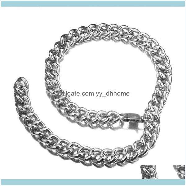

chains & pendants jewelrygranny chic mens chain necklace stainless steel necklaces for men figaro link fashion jewelry wholesale 15mm 18-40i, Silver