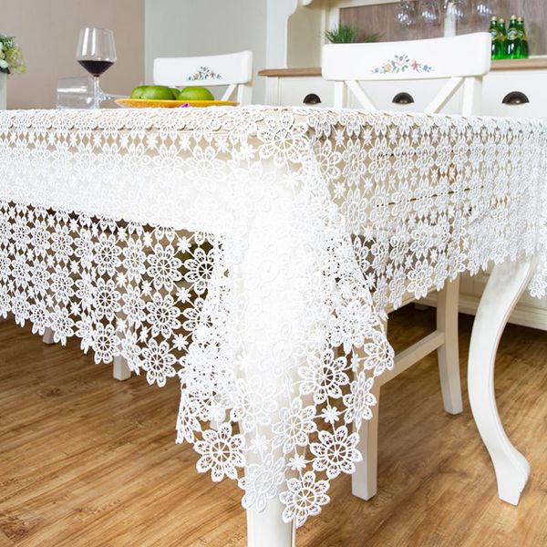 

table cloth white lace embroidery dinning decorative cover sofa tablecloth wedding/ party/ home/ el/ garden soft touch