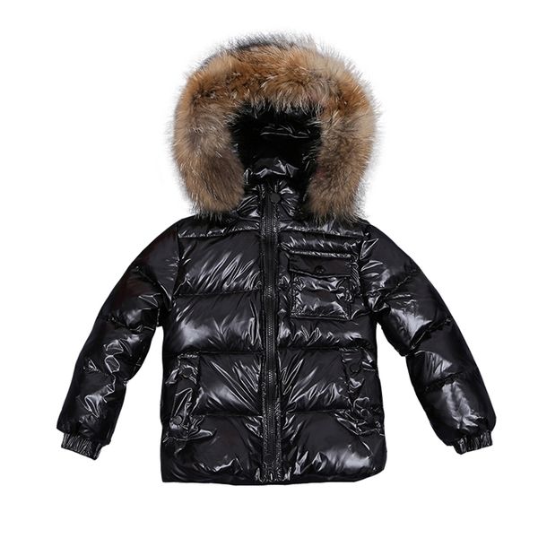 Crianças inverno para baixo jaqueta para meninas grandes garotos de pele real roupas crianças roupas bebê bebê engrossar quente snowsuit toddler casaco com capuz 211203