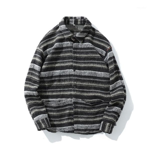 

men's casual shirts geometric striped long sleeve men hip hop button down dress shirt streetwear hipster fashion, White;black