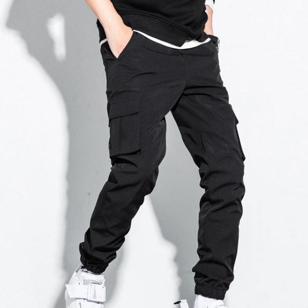 

men's pants cold resistance great streeatwear autumn warm men elastic waist for home, Black