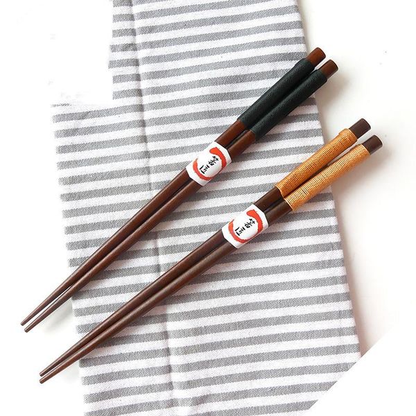

chopsticks 1 pair chinese style wooden non-slip household kitchen tool reusable cherry blossom sushi hash bar