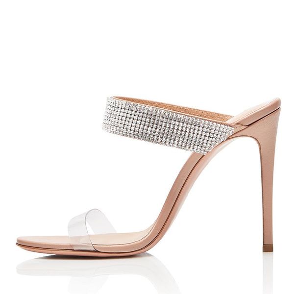 

sandals fashion rhinestone strap thin high heels women's shoes, Black