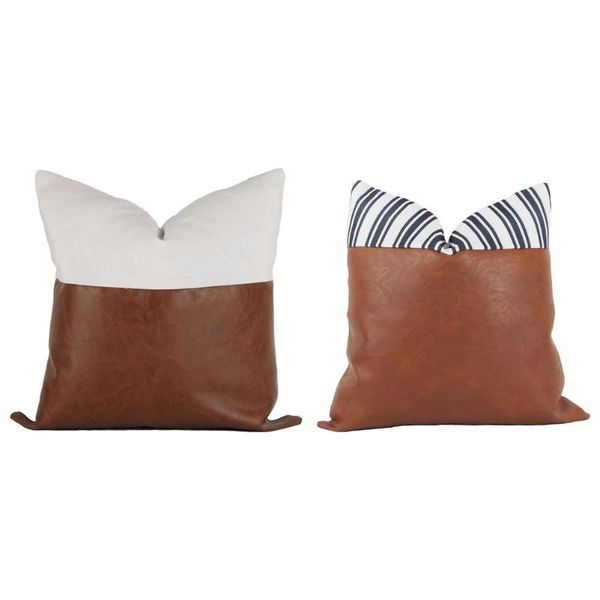 

cushion/decorative pillow fashion light luxury satin jacquard cushion cover pu 45x45cm bedside seat home decor sofa hold pillowcase high-end