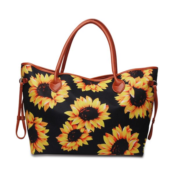 

factory wholesale sunflower sunflower leopard stripe pu canvas earbag women's one shoulder messenger bag popular in america