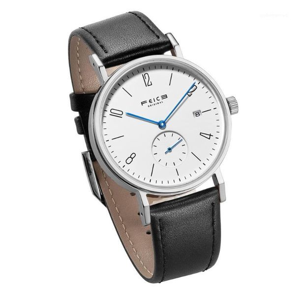 

wristwatch bauhaus watch men automatic mechanical stainless steel waterproof casual fashion fm201 wristwatches, Slivery;brown