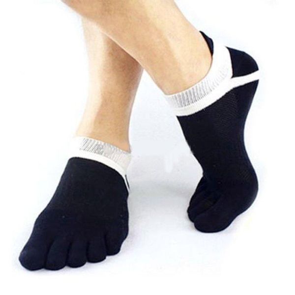 

sports socks 1 pairs cotton sock toe breathable calcetines ankle for men, Black