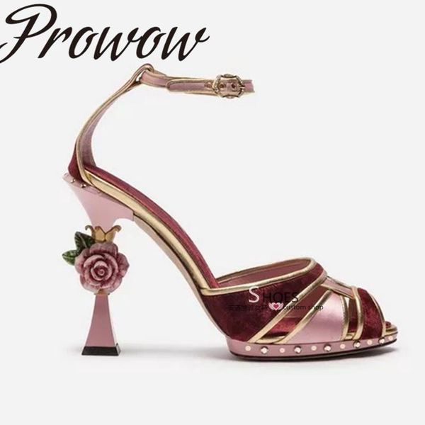 

ollymurs genuine leather ross emblishment high heel sandals open te buckle strap summer shoes ladies dress, Black