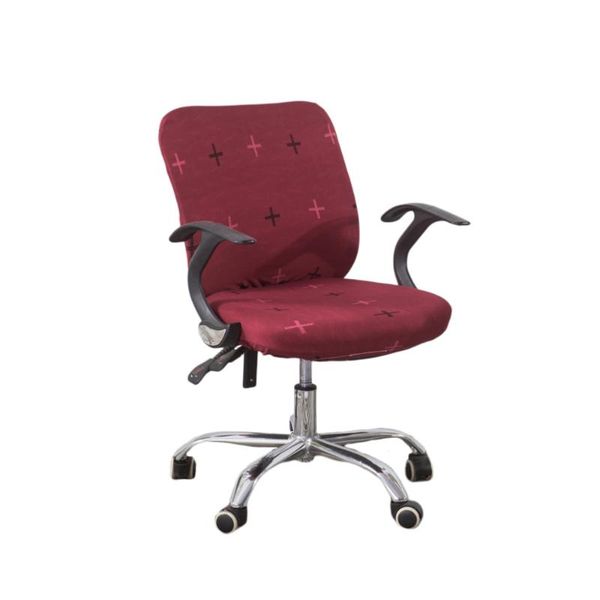 

armchair slipcover simple pattern removable type stretch computer office chair cover protector (deep red chairback w covers
