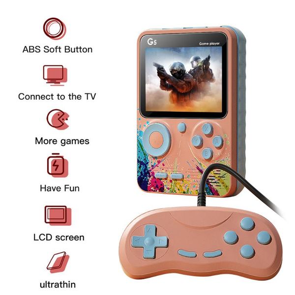 

portable game players q5 mini handheld console classic built-in 500 games retro for kids children family gifts support 2