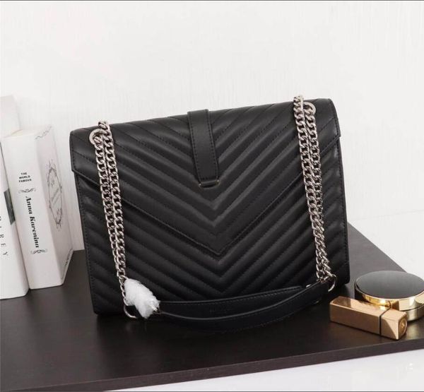 

evening bags genuine leather handbag luxury designer messenger bag female black gold sliver chain shoulder lady crossbody