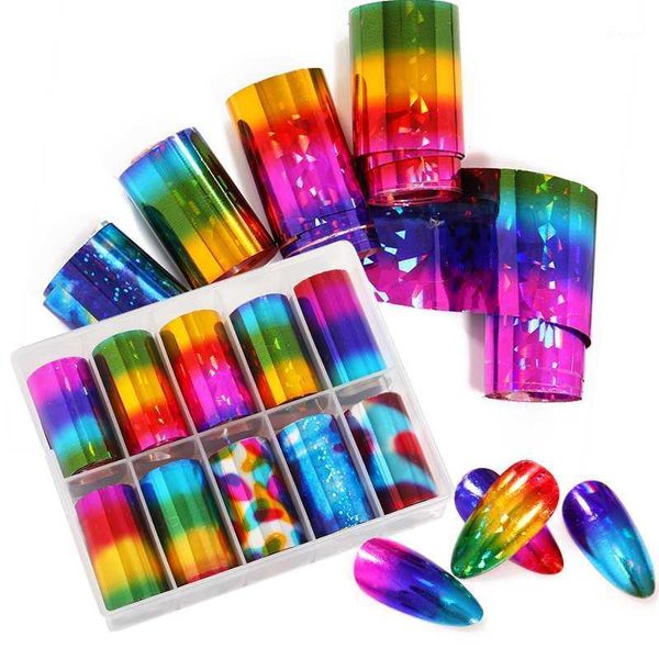 

nail foils holographics colorful transfer stickers stylish mixed patterns vogue art decals chic decoration 1 box1, Black