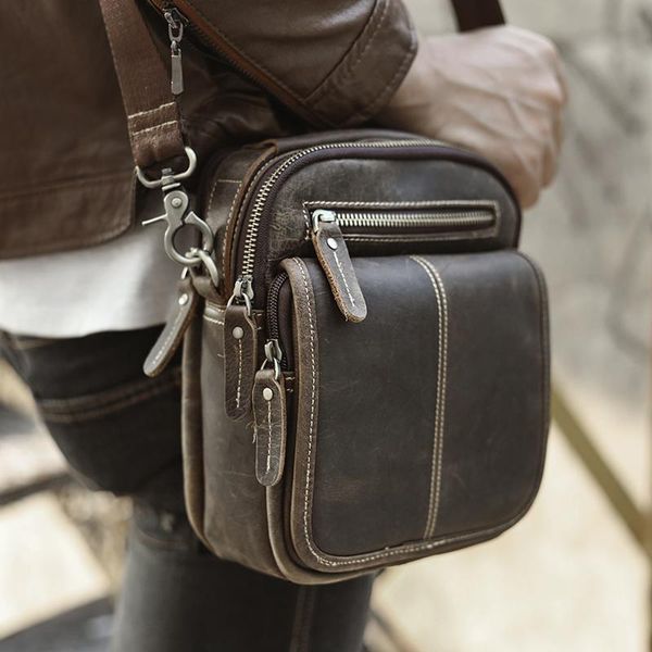 

backpack quality leather male multifunction fashion messenger bag casual design crossbody one shoulder satchel tote school 8025-d