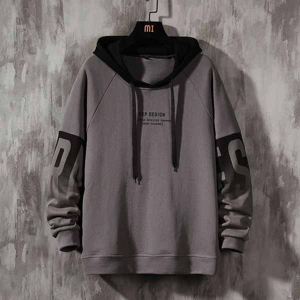 

2021 spring fashion men's hoodies trend hedging letter printing trend, Black