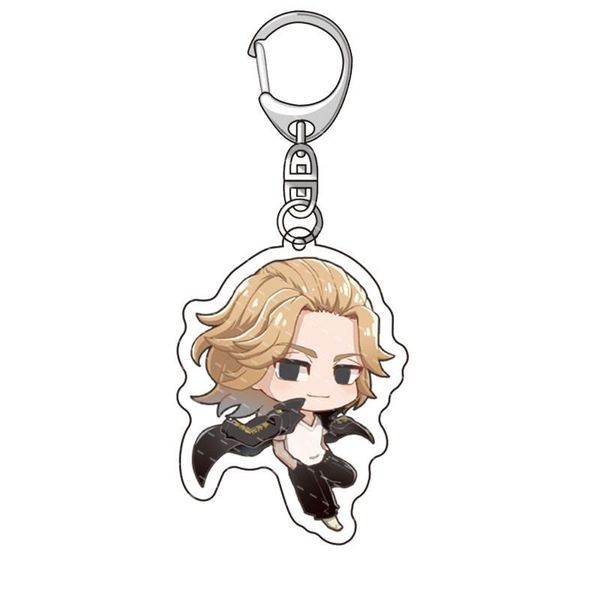 

keychains tokyo revengers anime cosplay keychain manjiro ken takemichi hinata atsushi chibi kawaii bag pendant fans collection props, Silver