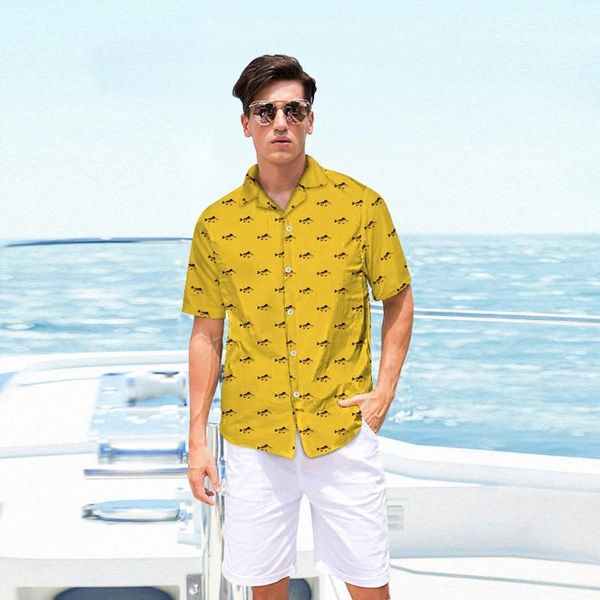 

mens hawaiian shirt men's casual japanese fabric printed beach short sleeve shirts clothing beachwear, White;black