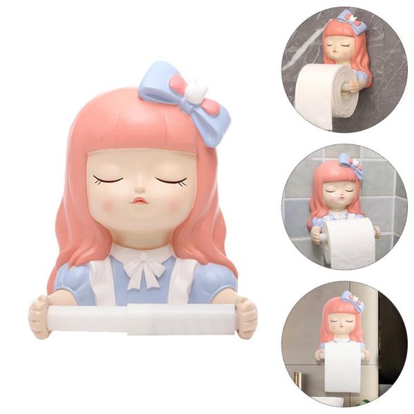 

toilet paper holders 1 set wall mounted roll rack adorable girl ppaer holder resin