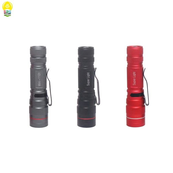 

mini powerful light q5 led torch portable zoom in out small penlight flash hunting by battery flashlights torches