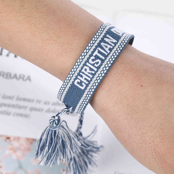 

souvenirs woven bracelet ribbon letter embroidery knitting d family fashion simple creative wrist band bohemian hand rope