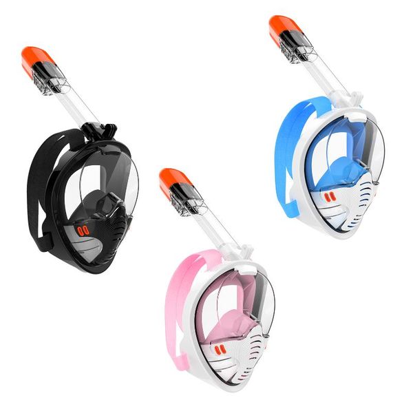 

diving masks face cover snorkeling 180 degree goggles one way valve