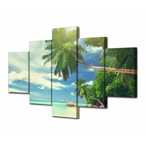 

palm beach clouds painting canvas print room decor poster picture canvas(no frame)