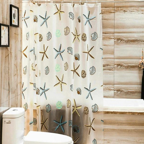 

shower curtains cutain peva starfish printing curtain waterproof proof bathroom decor transparent bathtub cover bath
