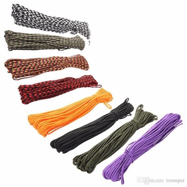 

100m 7 cord strand paracord 550 parachute lanyard rope mil spec cuerda multi-function camping survival kit equipment outdoor gadgets