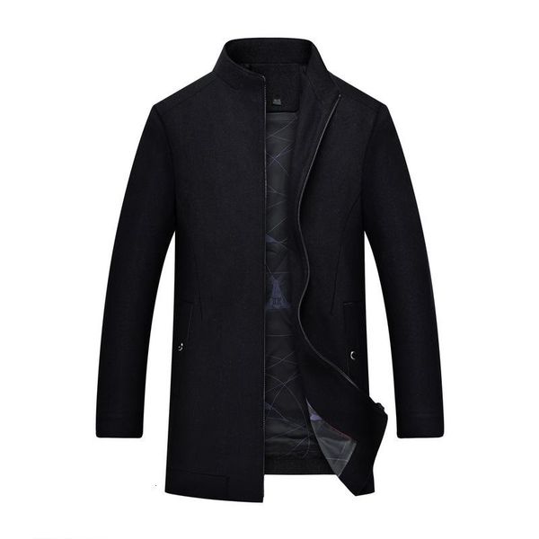 

men's wool & blends plus 10xl 8xl 6xl 5x 2021 fashion coat winter warm solid color long trench jacket male business casual overcoat par, Black