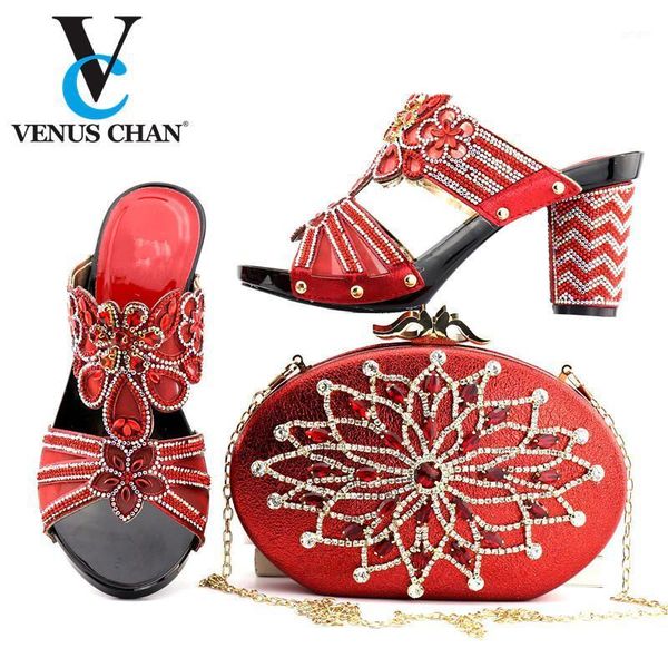 

autumn special style red color italian shoes and bags to match with bag set matching nigerian shoe sandals1, Black