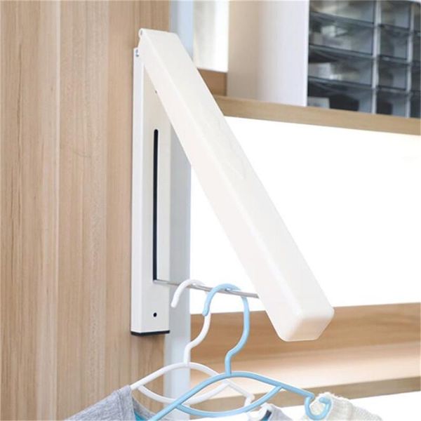 

laundry bags wall hanger retractable indoor clothes foldable plastic kitchen drying stand rack hanging holder organizer