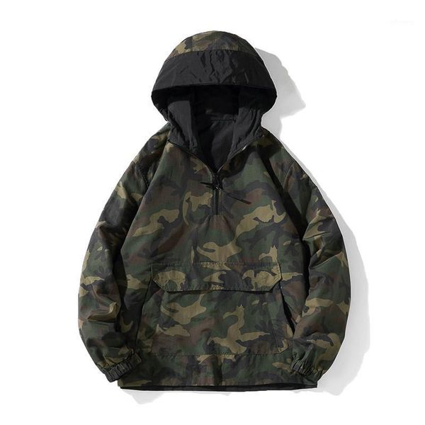 

men's jackets men 2021 camouflage camo windbreakers streetwear hip hop jacket mens spring tactical military casual double sided, Black;brown