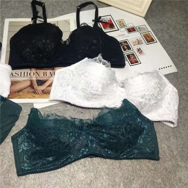 

8891 lace eyelashes thin underwear women's half cup bra suit, Red;black