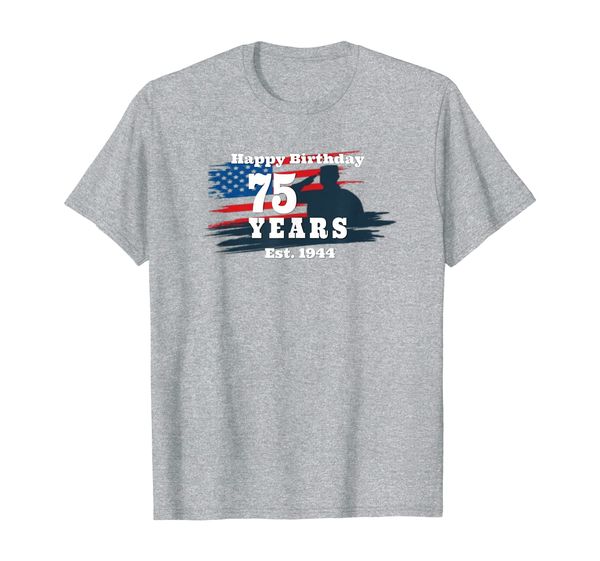 

santa 75th b-day shirt, White;black