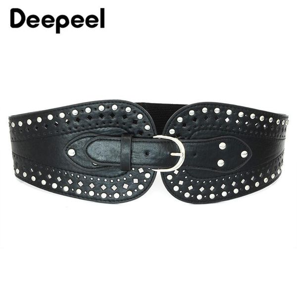 

belts deepeel 1pc 70-90cm ladies retro hollow waistband cummerbunds with pin buckle female fashion wide decorative women corset belt, Black;brown