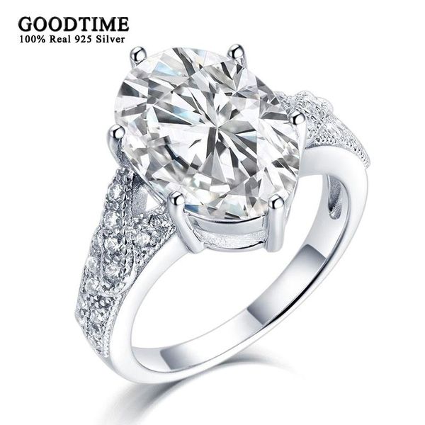 

cluster rings luxury ring for women pure 100% 925 sterling silver zirconia rhinestone glitter wedding jewelry accessories bride, Golden;silver