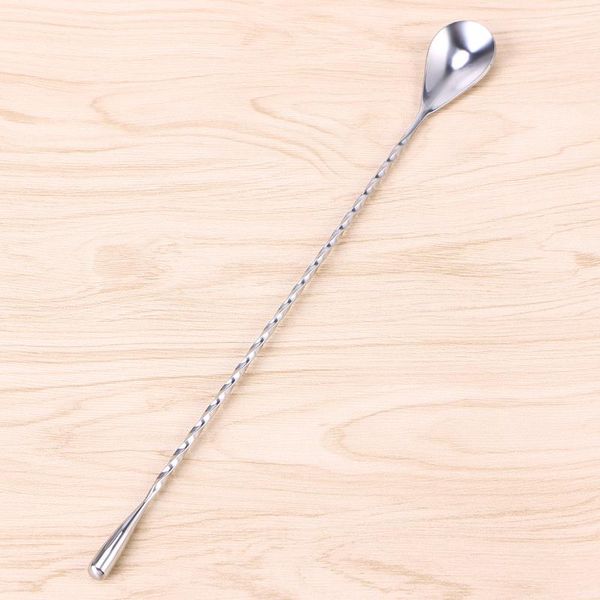 

spoons 1 pc creative stainless steel bar cocktail mixing spoon spiral pattern long handle stirring spoon(zx030)