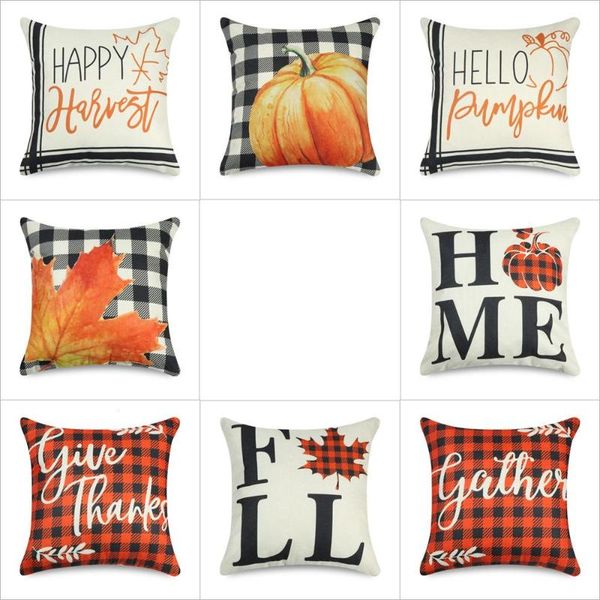 

pillow case 18x18 inch pumpkin pillowcases thanksgiving happy harvest covers fall throw cushion autumn decor