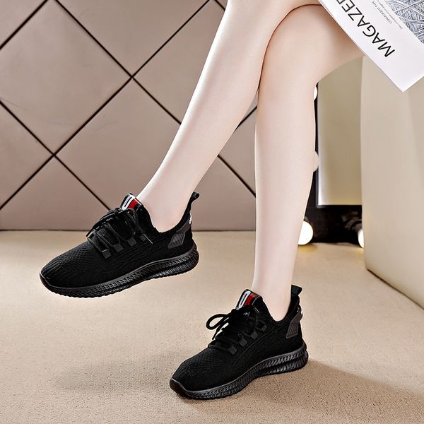 

2023 super light breathable running shoes mens womens sport knit black white pink grey casual couples sneakers eur 35-41 wy01-f8801