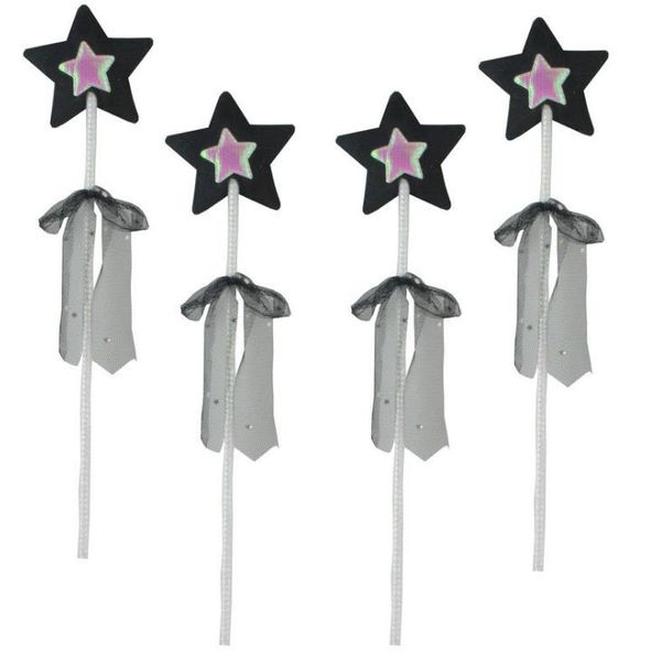 Party Black Stars Fairy Wand Witch Sceptre favorisce le festività natalizie Halloween Puntelli di performance natalizie