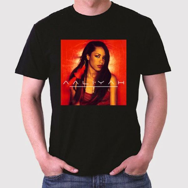 

Aaliyah Logo Men's Black T-Shirt Size S to 3XL, White;black
