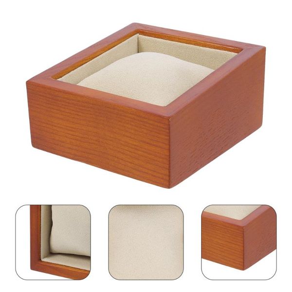 

watch boxes & cases 1pc creative jewelry display stand bracelet seat wood box, Black;blue