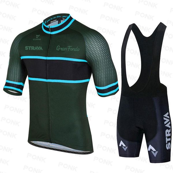 

racing sets 2021 strava pro bicycle set team short sleeve men's cycling jersey summer breathable clothing, Black;blue