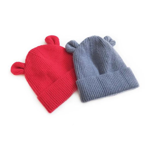 

caps & hats toddler christmas knitted wool 2021 fashion kids girls winter autumn knitting children's boy cartoon warm, Yellow